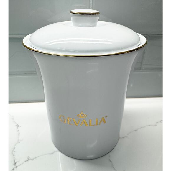 VINTAGE Gevalia Ceramic Coffee Sugar Flour Canister with Air-Tight Lid - Picture 1 of 8